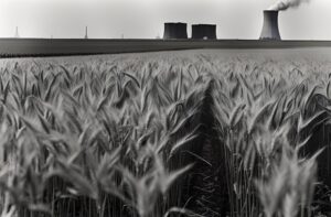 wheat growing next to nuclear plant