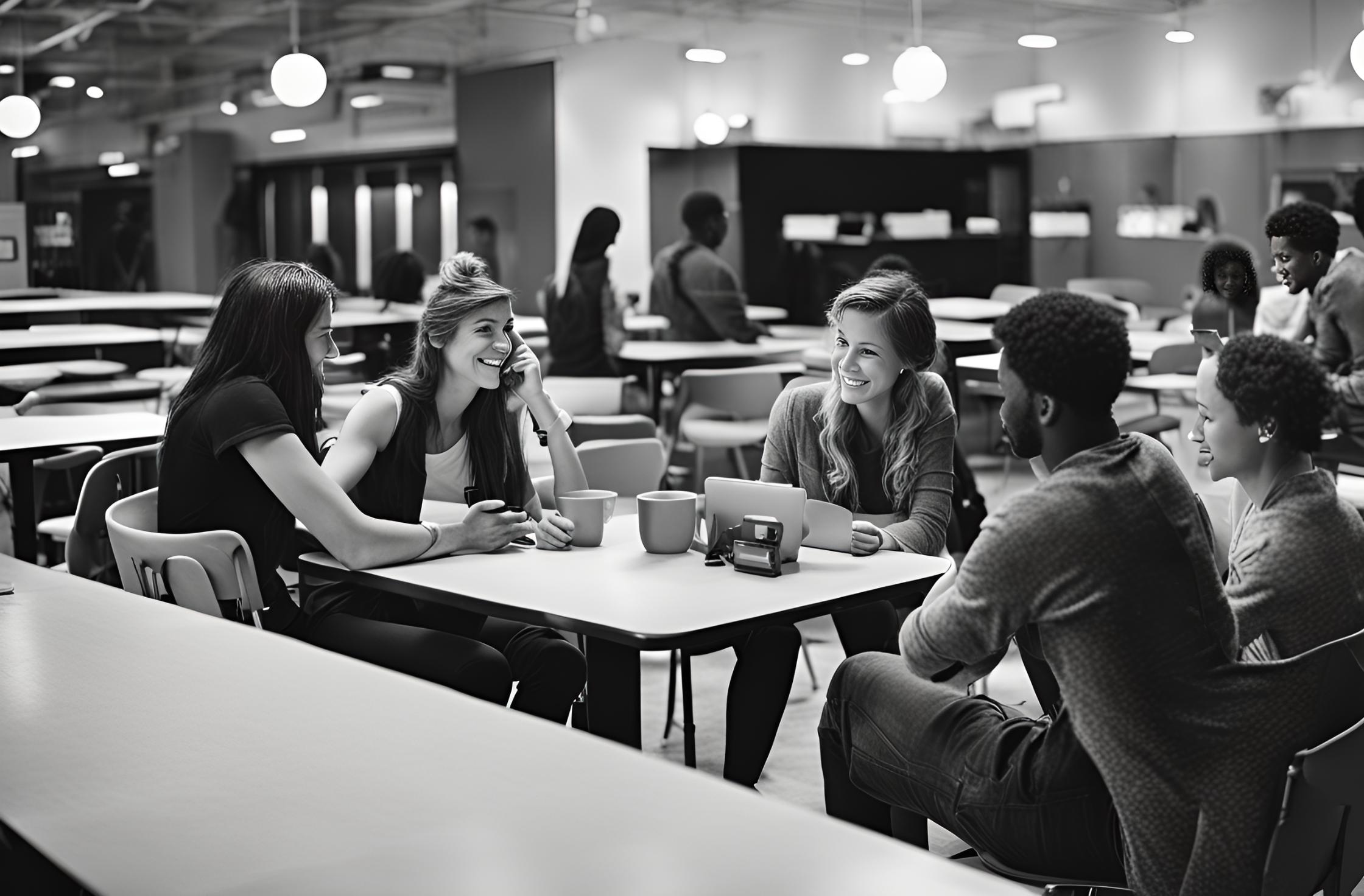 Students speaking at Student Union