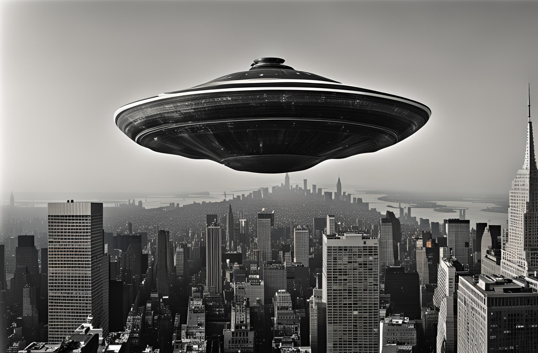 Alien spacecraft over Manhattan