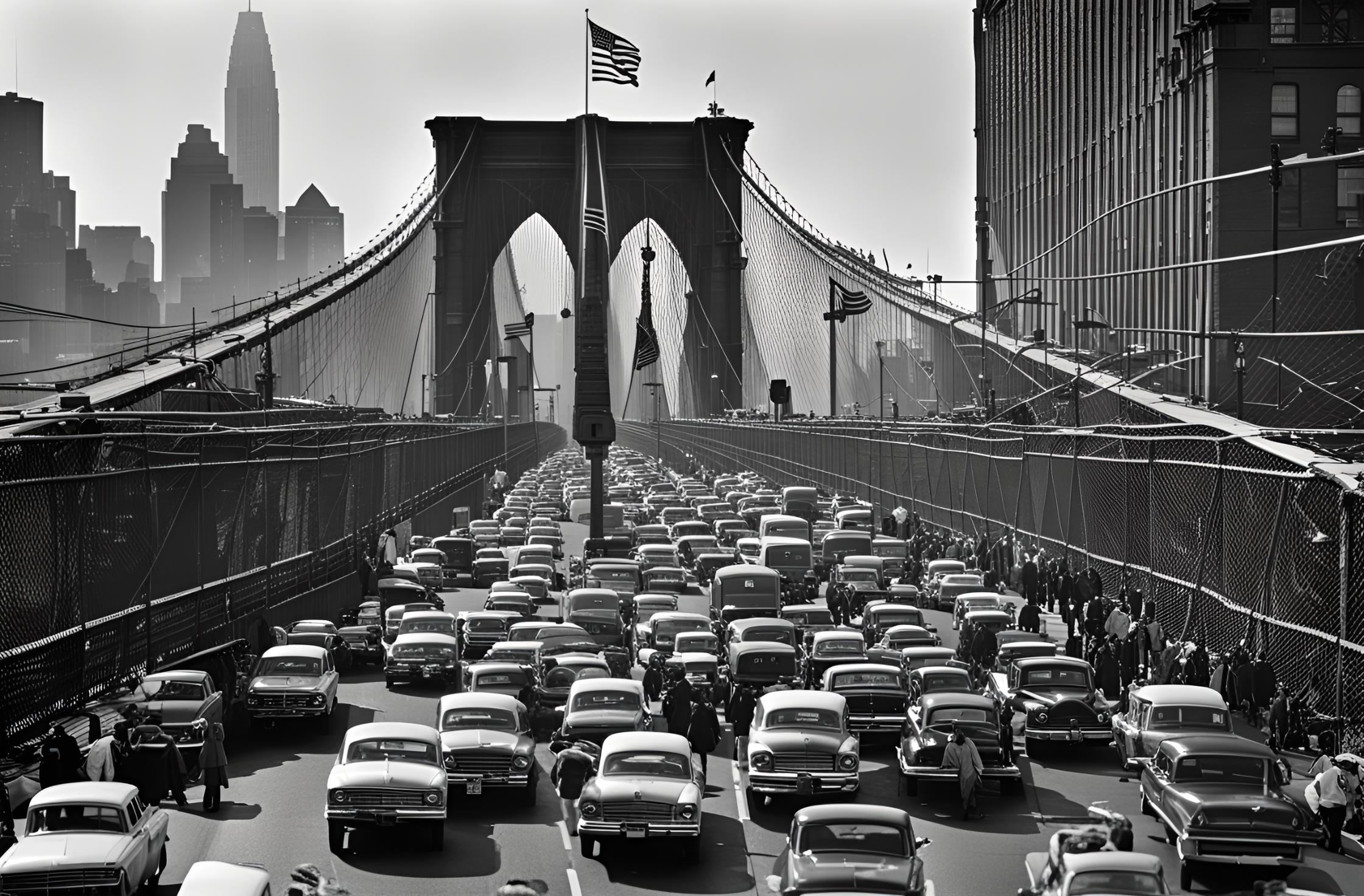 Traffic on Brooklyn Bridge