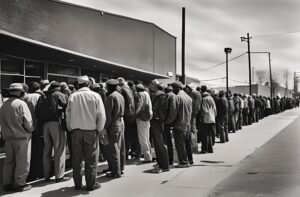 Line at a job center