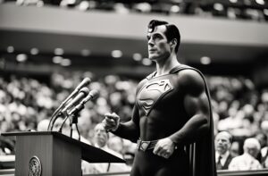 Superman speaking at UN