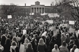 woman protesting