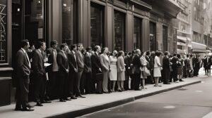 Long line of job applicants